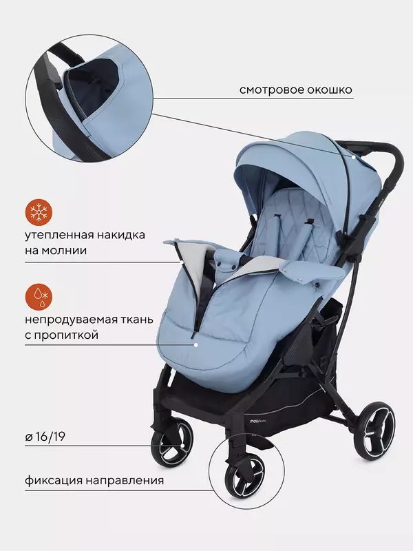 Коляска прогулочная Mowbaby Smart 2023 Blue