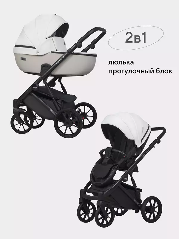 Коляска 2 в 1 Riko Basic Montana Ecco 32 White-Light Silver